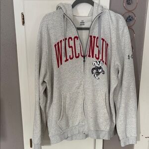 Under Armour Gray Wisconsin Full-Zip Hoodie size L